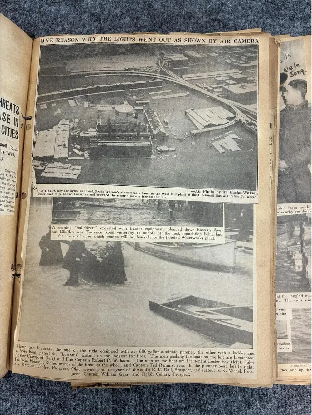 Huge 1937 Ohio River Flood Scrapbook 100pgs Photos Cincinnati Rising Sun IN OH